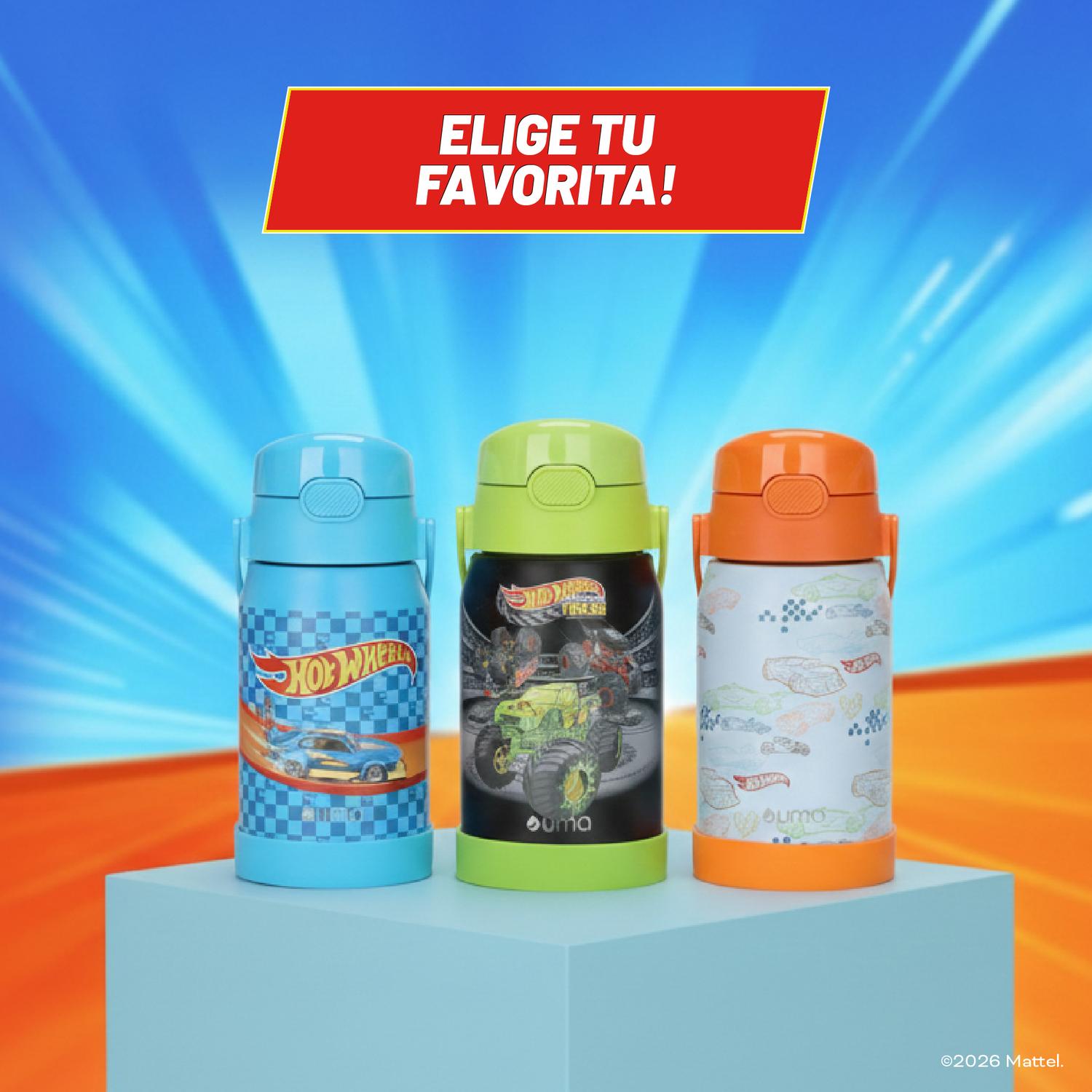 BOTELLA TE RMICA NIÑOS HOT WHEELS RACE 450ML ACERO INOX UMA - 8