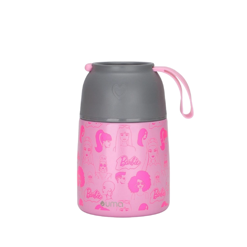 TERMO COMIDA BARBIE & FRIENDS + CUCHARA 450ML ACERO INOX UMA - 1