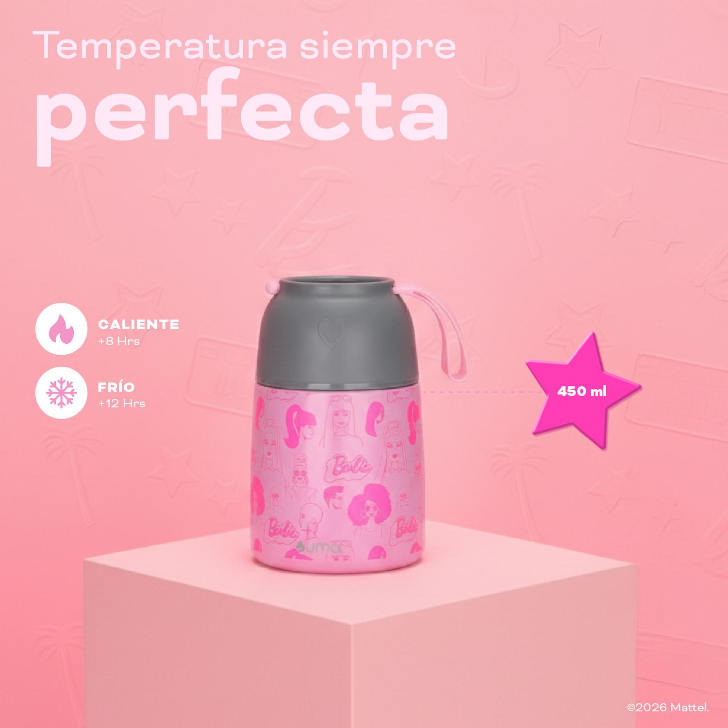 TERMO COMIDA BARBIE & FRIENDS + CUCHARA 450ML ACERO INOX UMA - 4