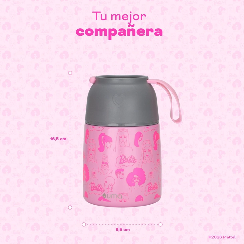 TERMO COMIDA BARBIE & FRIENDS + CUCHARA 450ML ACERO INOX UMA - 6