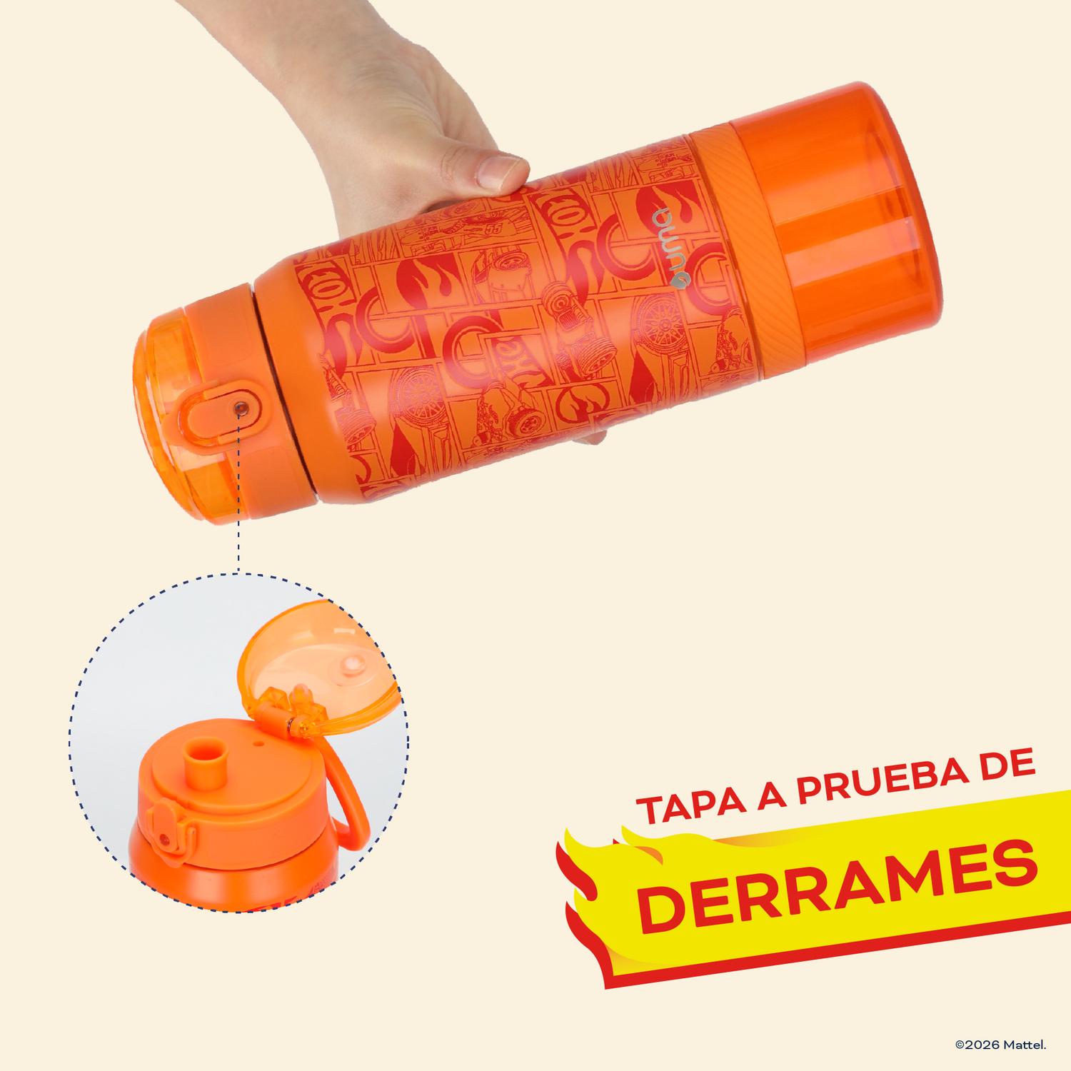 BOTELLA TE RMICA NIÑOS HOT WHEELS COMIC 2 EN 1 590ML ACERO INOX UMA - 3