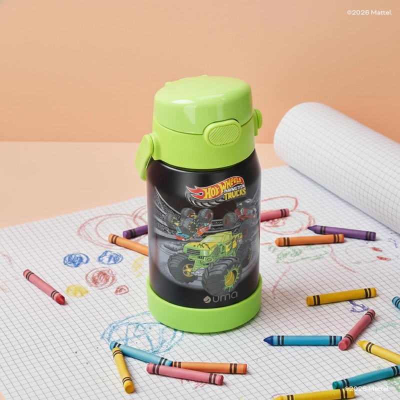 BOTELLA TE RMICA NIÑOS HOT WHEELS TRUCKS 450ML ACERO INOX UMA - 2