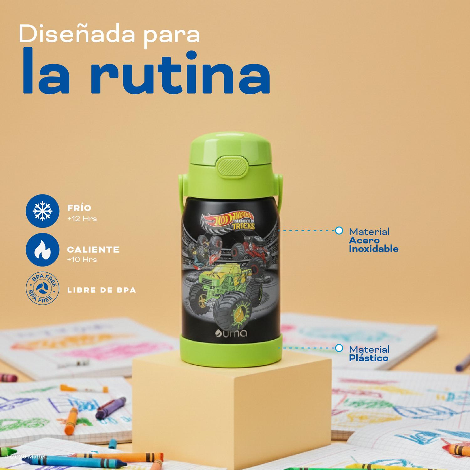 BOTELLA TE RMICA NIÑOS HOT WHEELS TRUCKS 450ML ACERO INOX UMA - 4