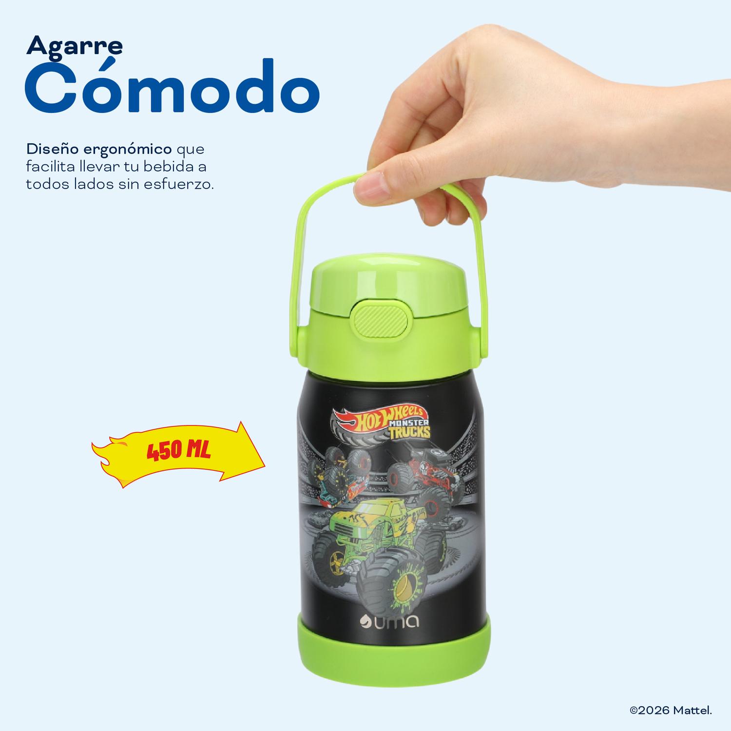 BOTELLA TE RMICA NIÑOS HOT WHEELS TRUCKS 450ML ACERO INOX UMA - 5