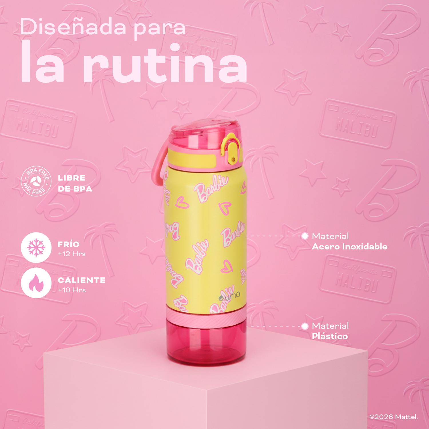 BOTELLA TE RMICA NIÑOS BARBIE SHINE 2 EN 1 590ML ACERO INOX UMA - 4