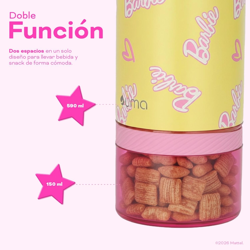 BOTELLA TE RMICA NIÑOS BARBIE SHINE 2 EN 1 590ML ACERO INOX UMA - 5