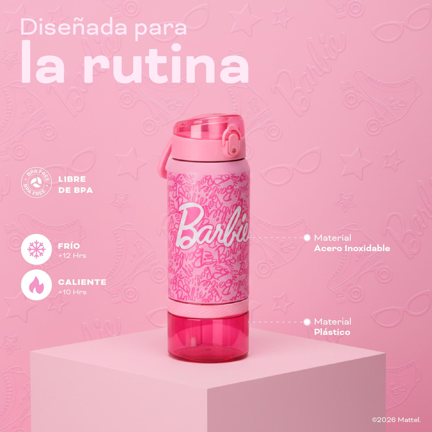 BOTELLA TE RMICA NIÑOS BARBIE INSPIRE 2 EN 1 590ML ACERO INOX UMA - 4
