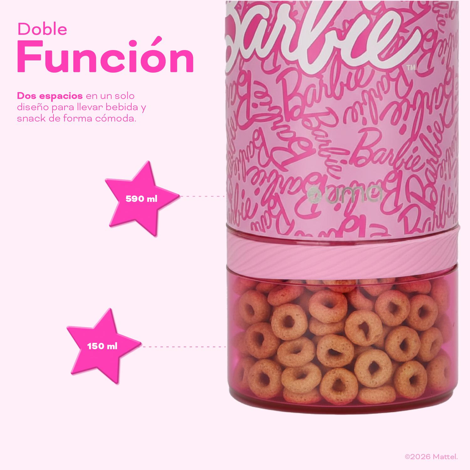 BOTELLA TE RMICA NIÑOS BARBIE INSPIRE 2 EN 1 590ML ACERO INOX UMA - 5