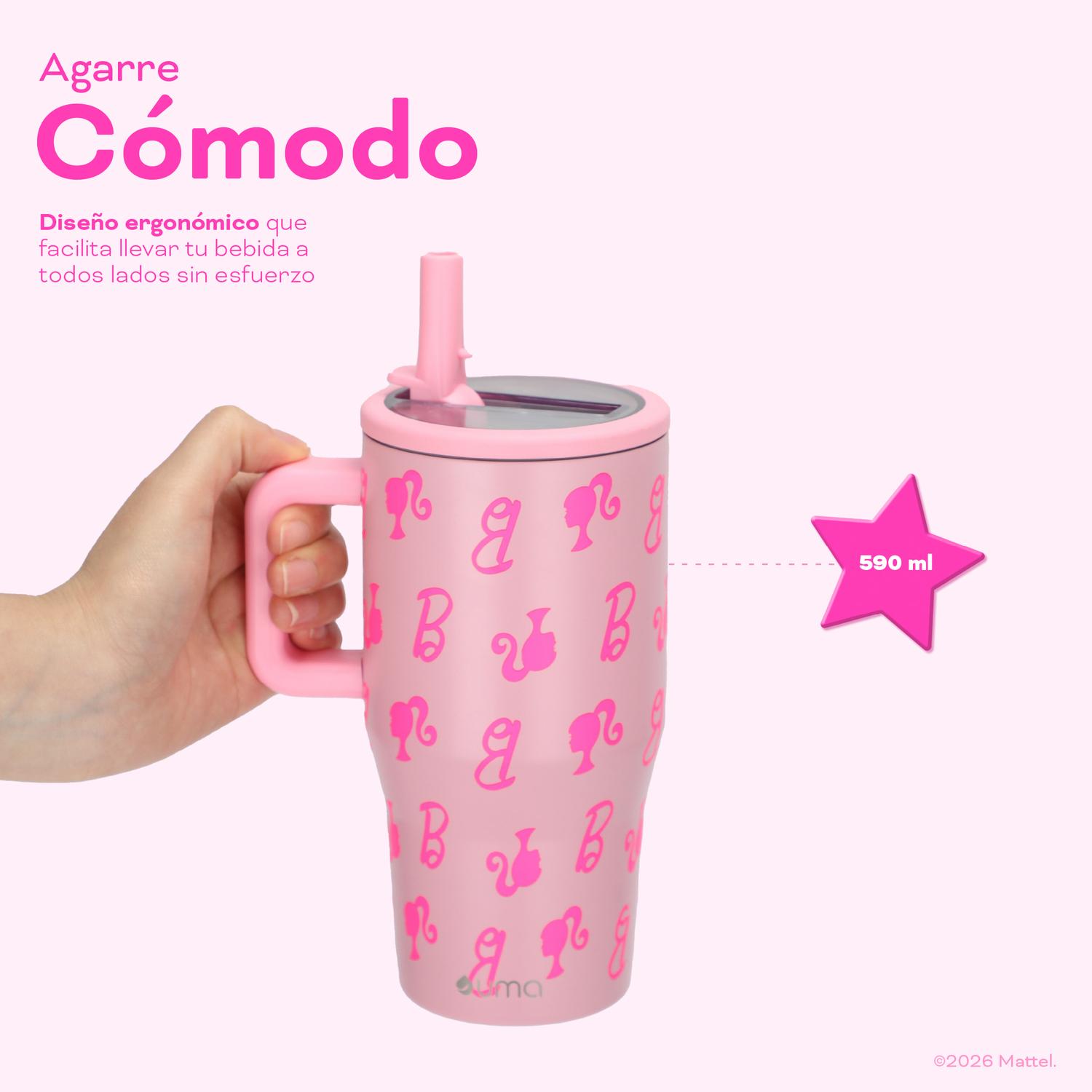 VASO TE RMICO TUMBLER MUG BARBIE VIBES 590ML ACERO INOX UMA - 5