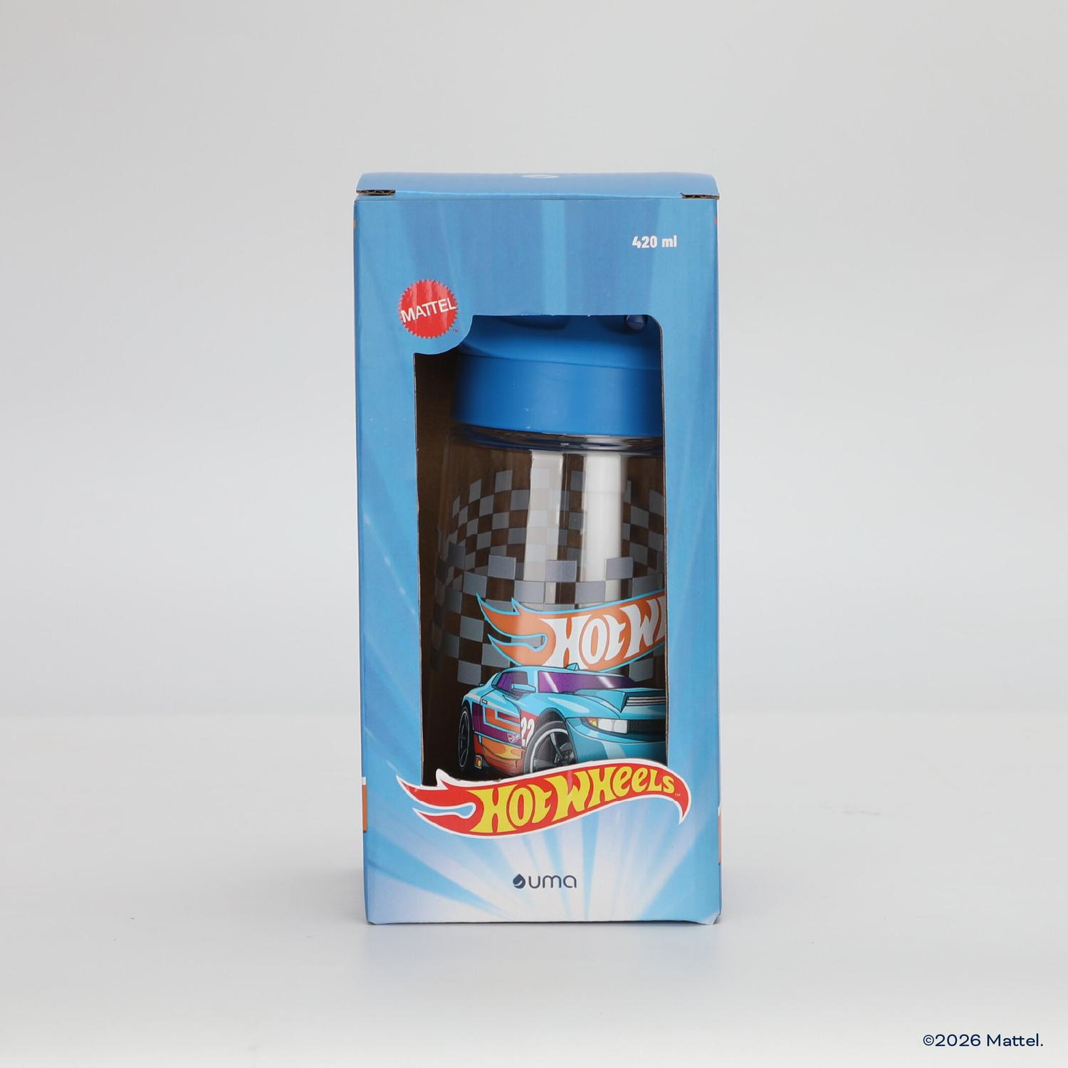 BOTELLA AGUA NIÑOS HOT WHEELS RACE 420ML CON BOMBILLA UMA - 7