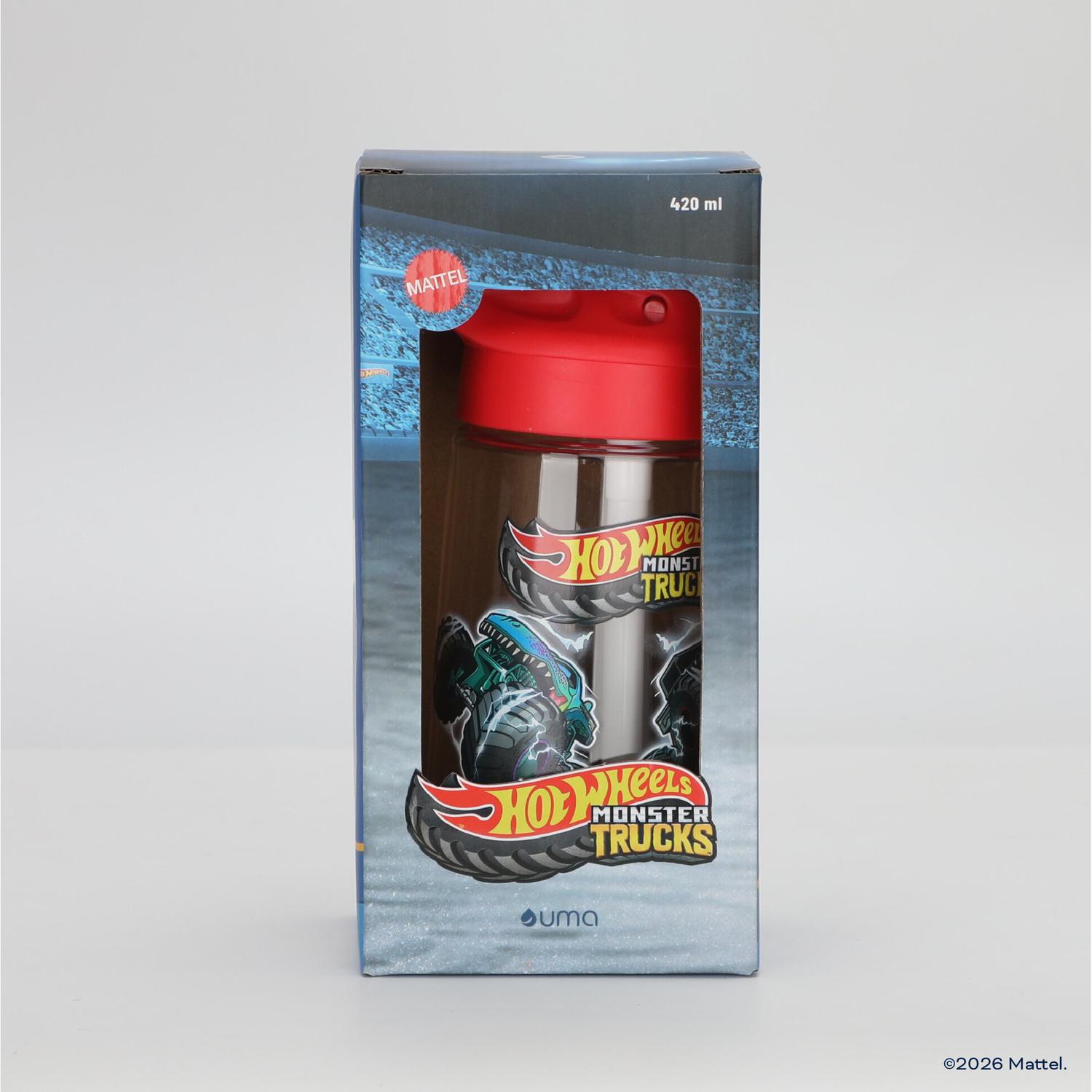 BOTELLA AGUA NIÑOS HOT WHEELS MONSTER TRUCK 420ML CON BOMBILLA UMA - 7