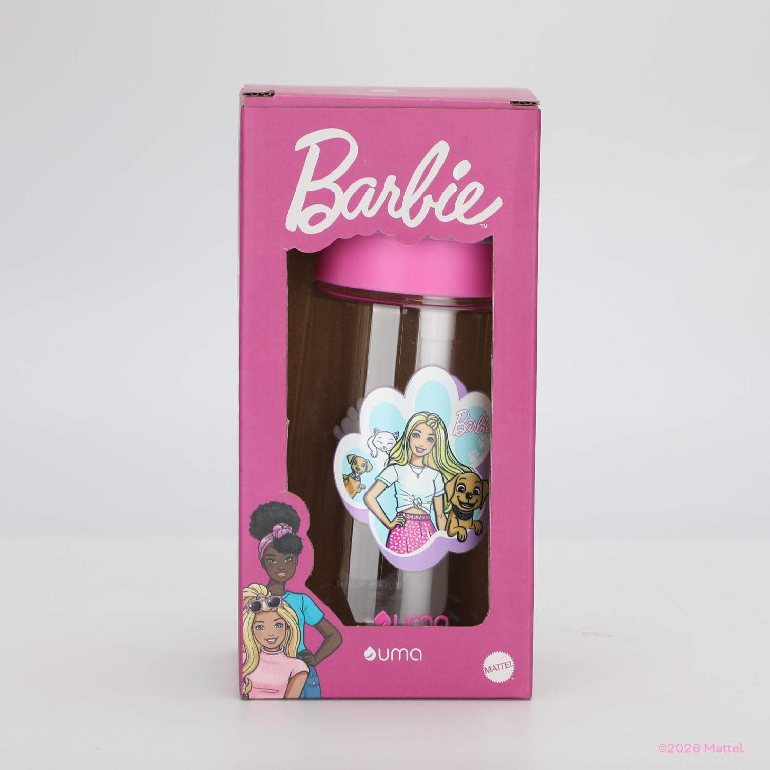 BOTELLA AGUA NIÑOS BARBIE & PETS 420ML CON BOMBILLA UMA - 7