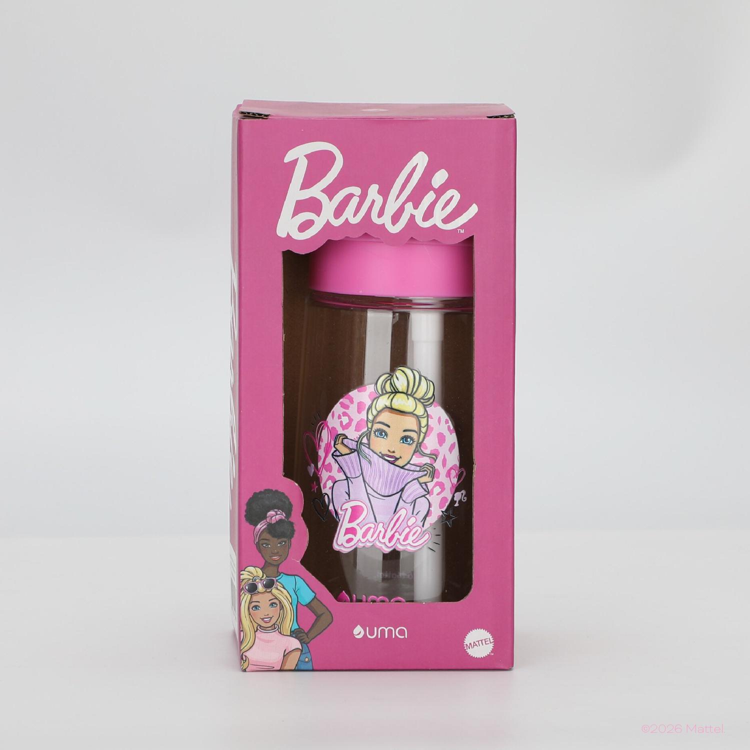 BOTELLA AGUA NIÑOS BARBIE LOVE 420ML CON BOMBILLA UMA - 7