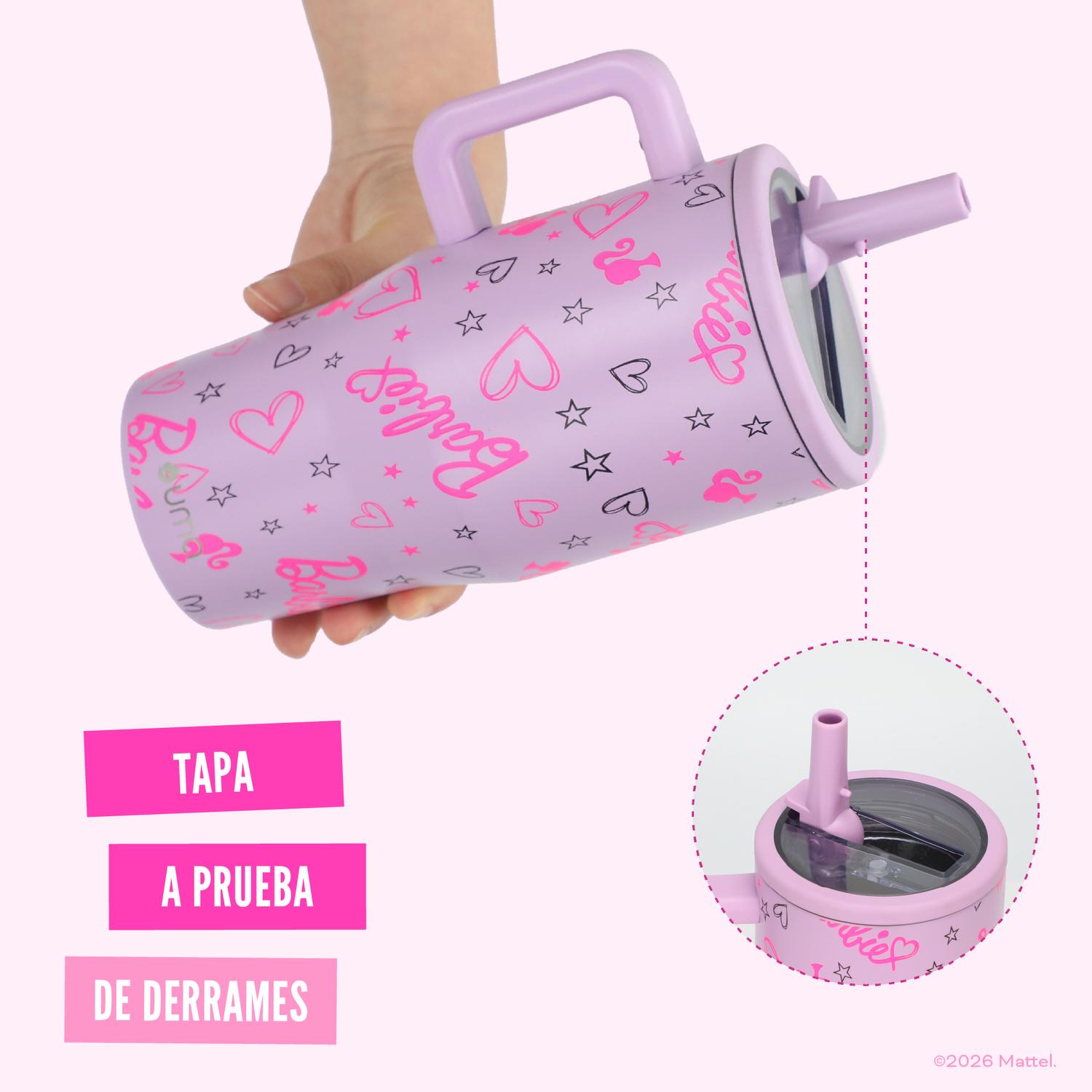 VASO TE RMICO TUMBLER MUG BARBIE LOVE 590ML ACERO INOX UMA - 3