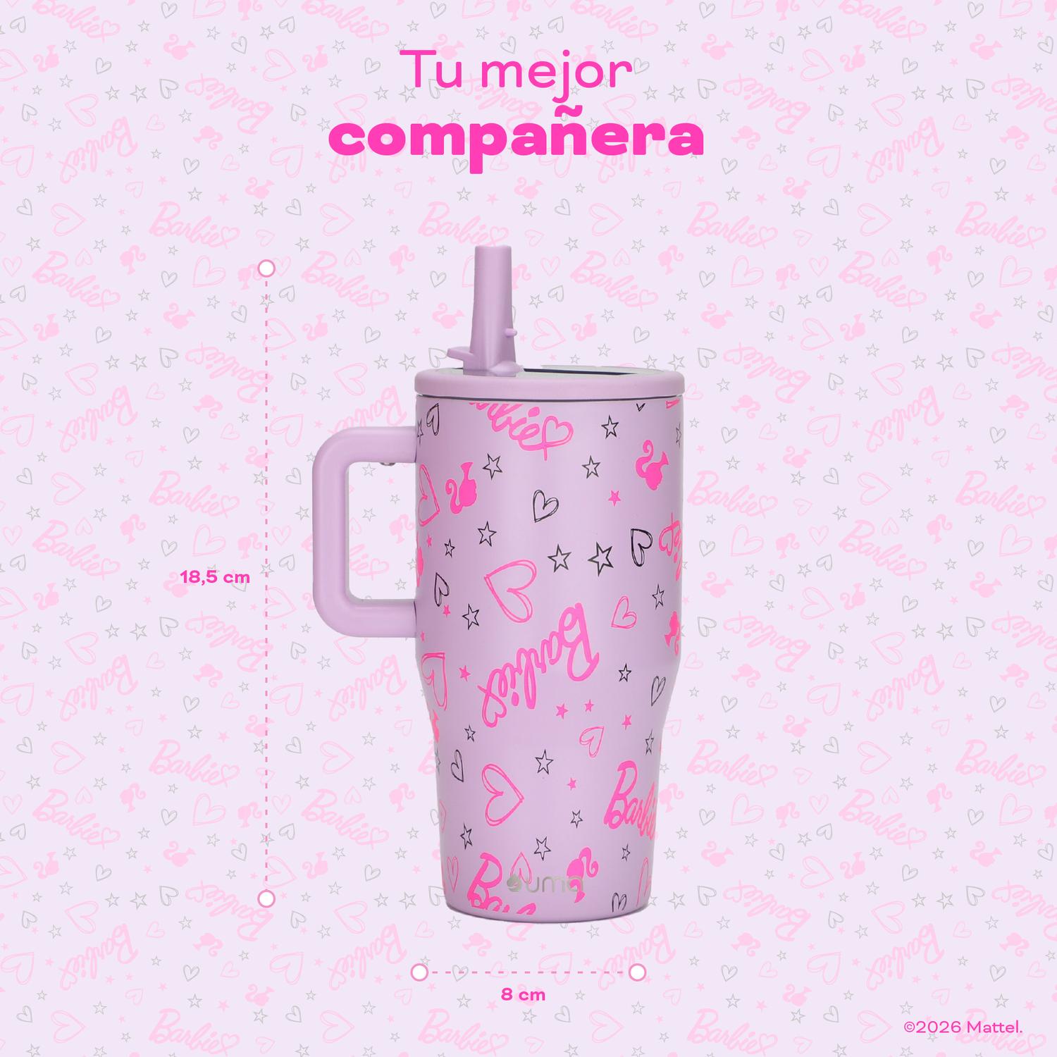 VASO TE RMICO TUMBLER MUG BARBIE LOVE 590ML ACERO INOX UMA - 6