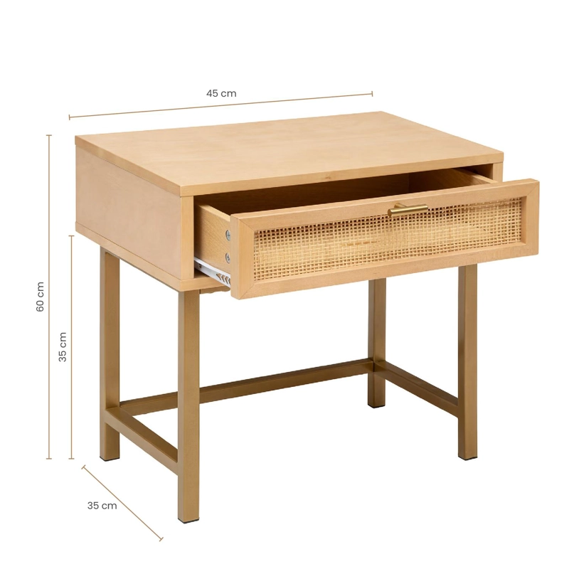 SET RESPALDO 2 PLAZAS + VELADORES MADERA RATAN ATMOSPHERA - 5