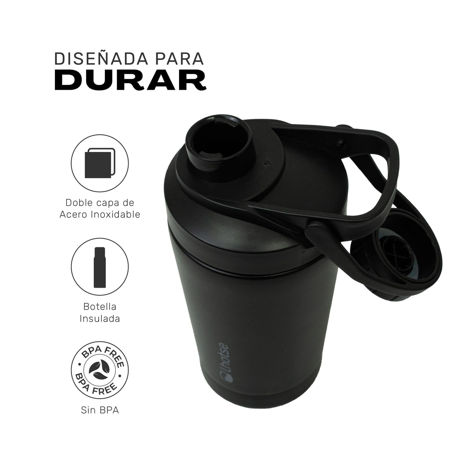 SHAKER VASO PROTEINA ACERO INOX NUTRICORE 500ML SET X2 - 3