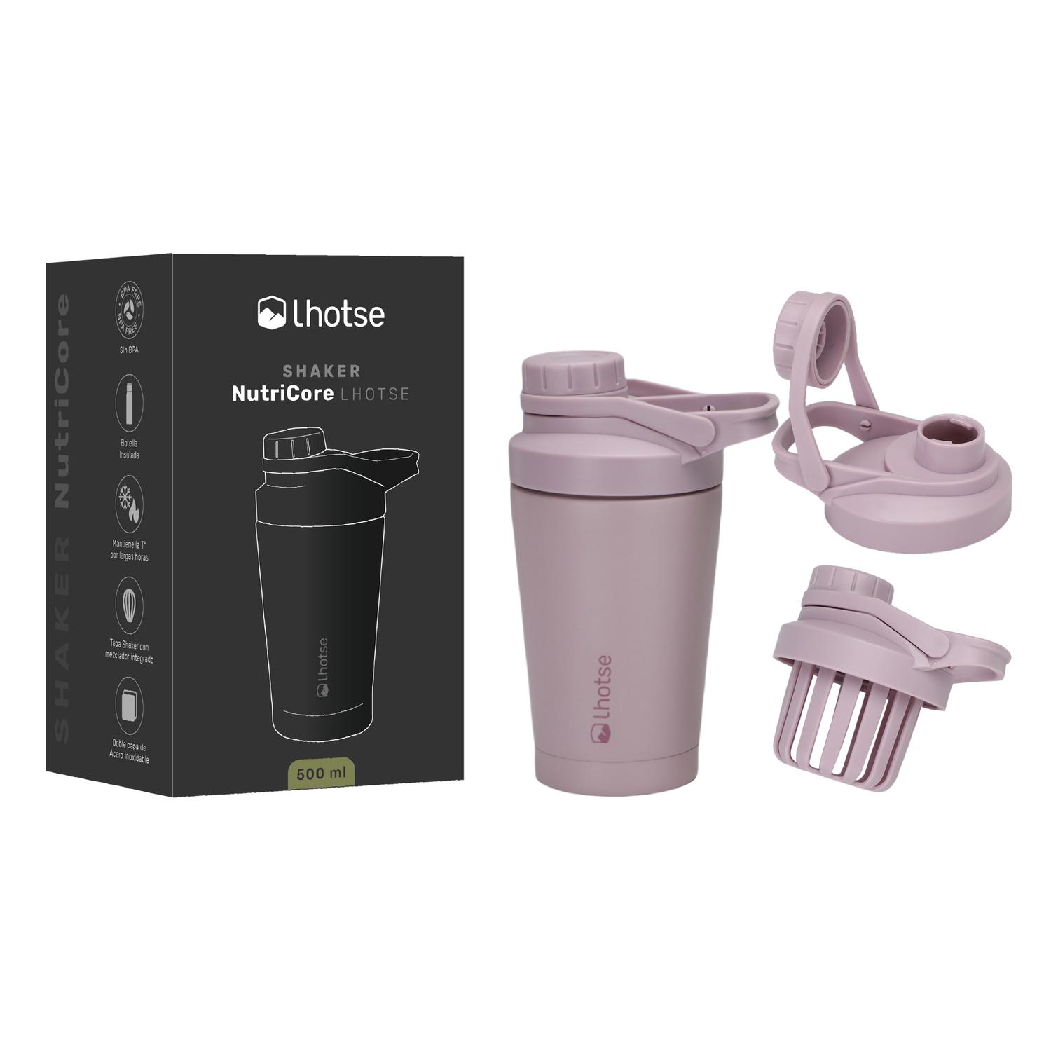 SHAKER VASO PROTEINA ACERO INOX NUTRICORE 500ML SET X2 - 8