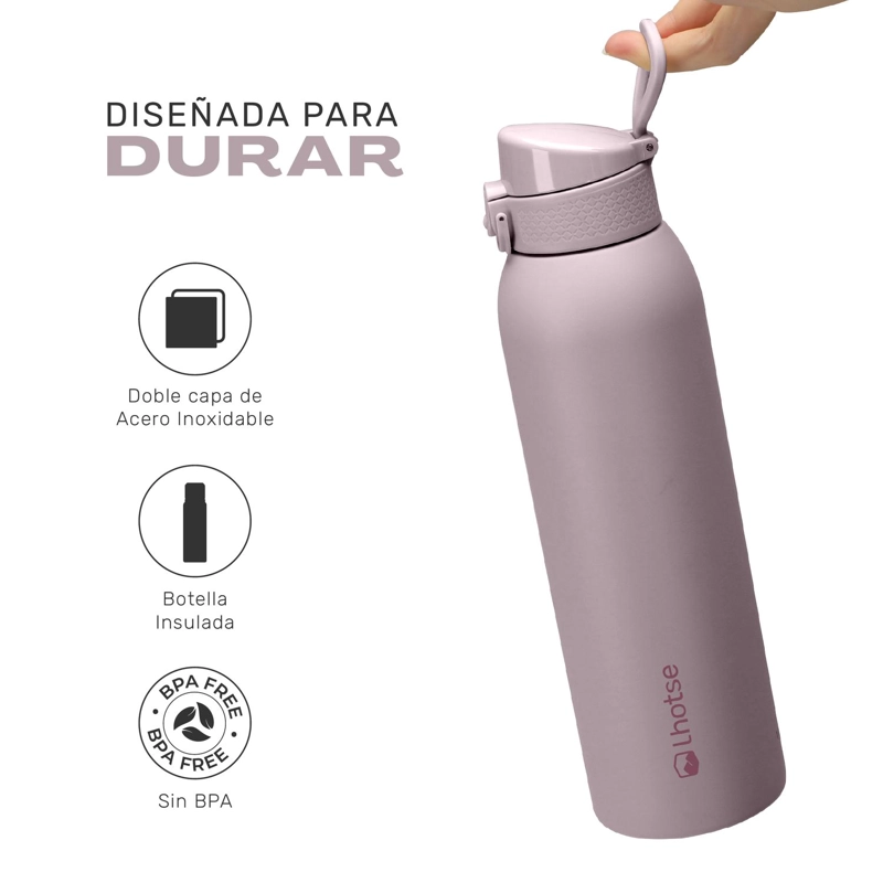 BOTELLA TE RMICA ACERO INOX 3 TAPAS HYDROCORE 1LT SET X2 - 3