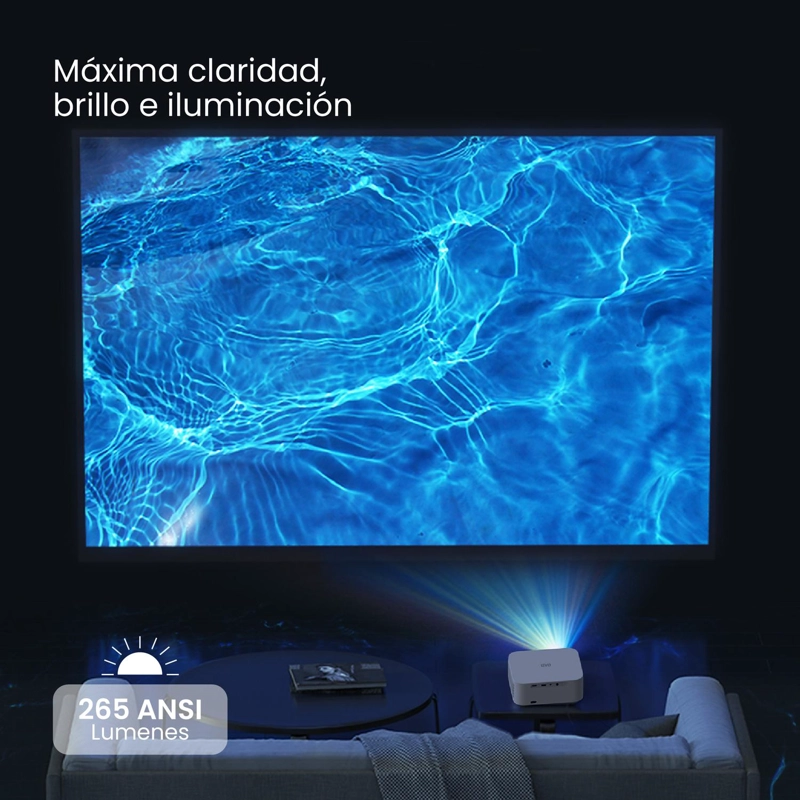 PROYECTOR PORTATIL ORION 12000LM + TELON 100' NEGRO LEVO - 4