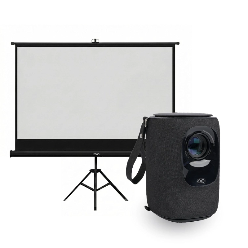 PROYECTOR PORTATIL NOVA 9000LM + TELON 100' NEGRO LEVO - 1