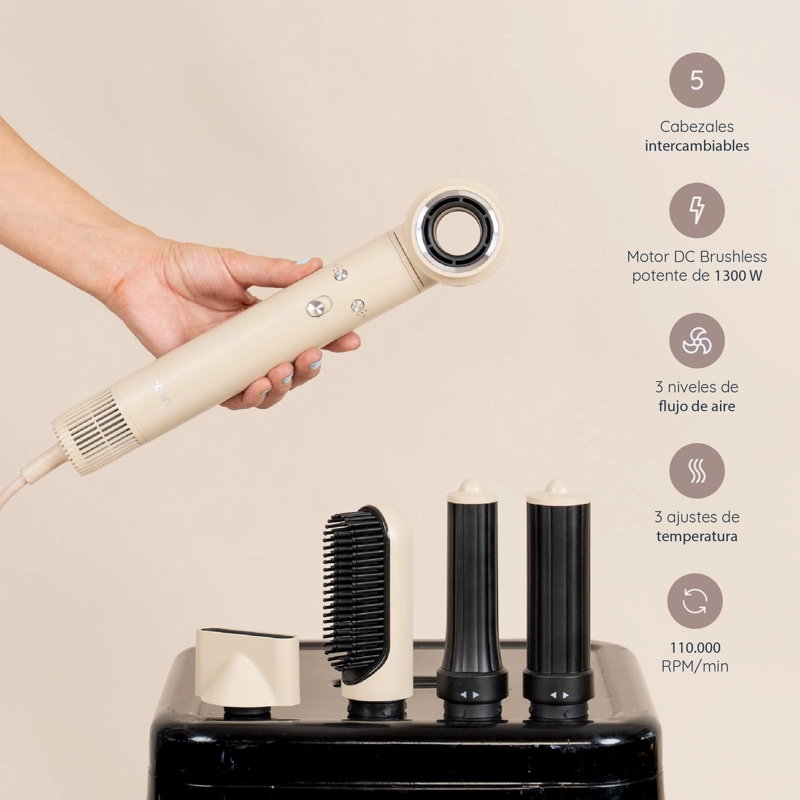 SECADOR DE PELO MULTISTYLER T-CARE 5 EN 1 BEIGE - 3