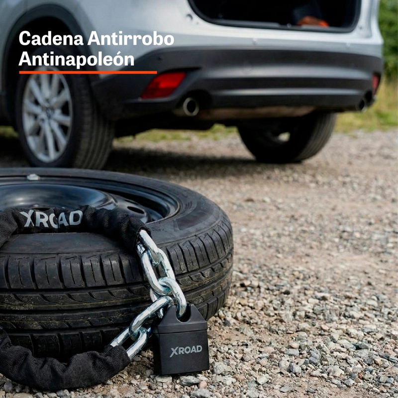 CADENA + CANDADO PARA RUEDA DE REPUESTO ANTIRROBO XROAD - 3