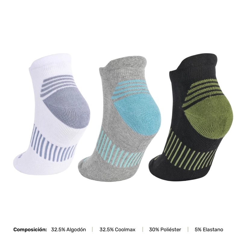 CALCETINES DEPORTIVOS CORTE TOBILLO VORA 3 PARES LHOTSE - 2