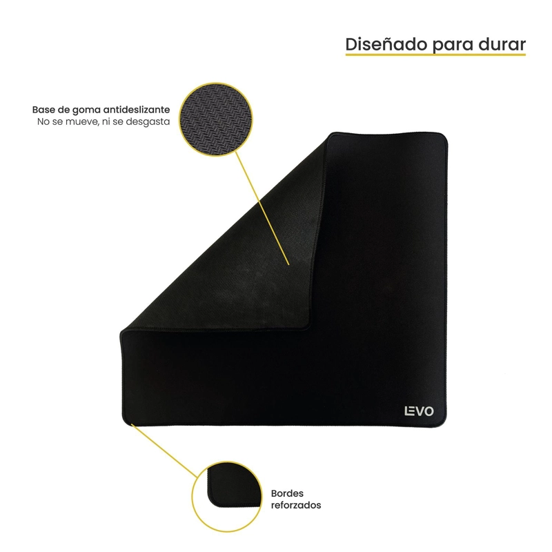 MOUSEPAD BATTLEMAT L 45X40 CM ANTIDESLIZANTE NEGRO LEVO - 4