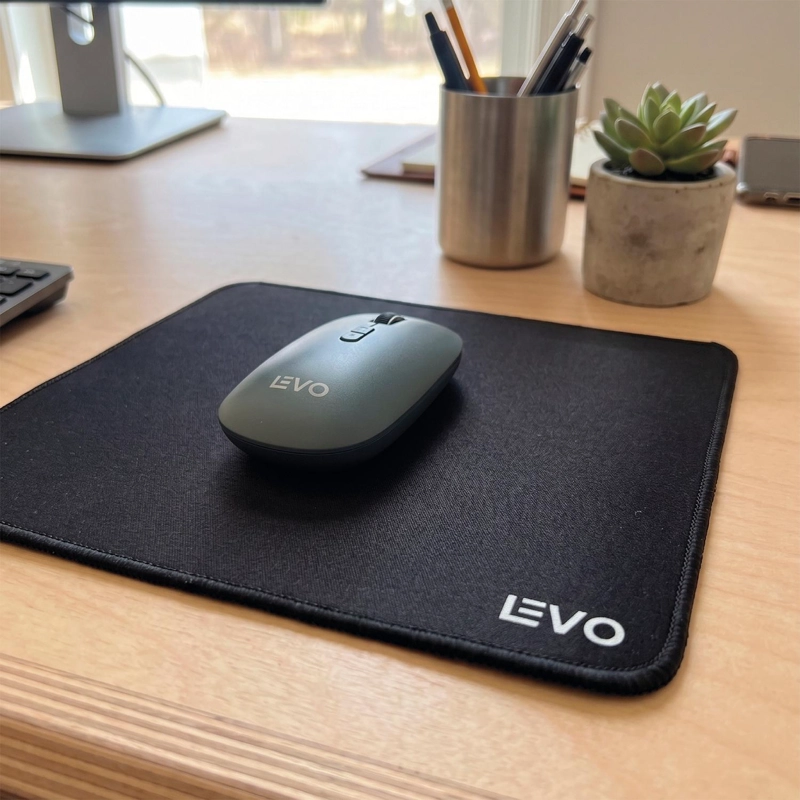 MOUSEPAD OFFICEPAD S 23X20 CM ANTIDESLIZANTE NEGRO LEVO - 2