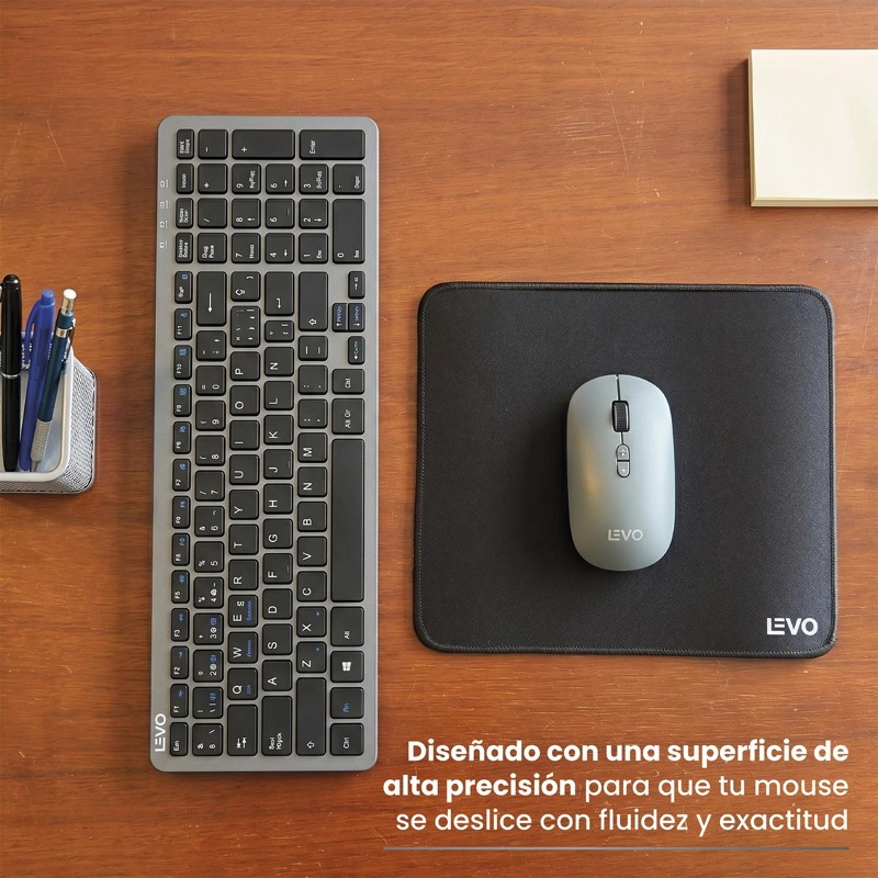 MOUSEPAD OFFICEPAD S 23X20 CM ANTIDESLIZANTE NEGRO LEVO - 5