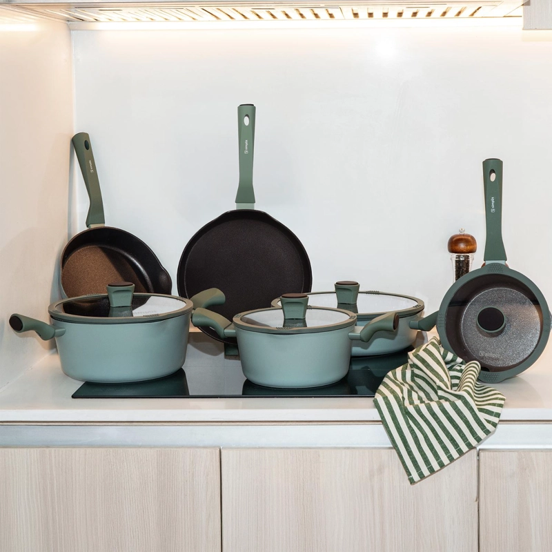 BATERIA DE COCINA LUCCA + SET 12 UTENSILIOS NEGRO SIMPLIT - 5