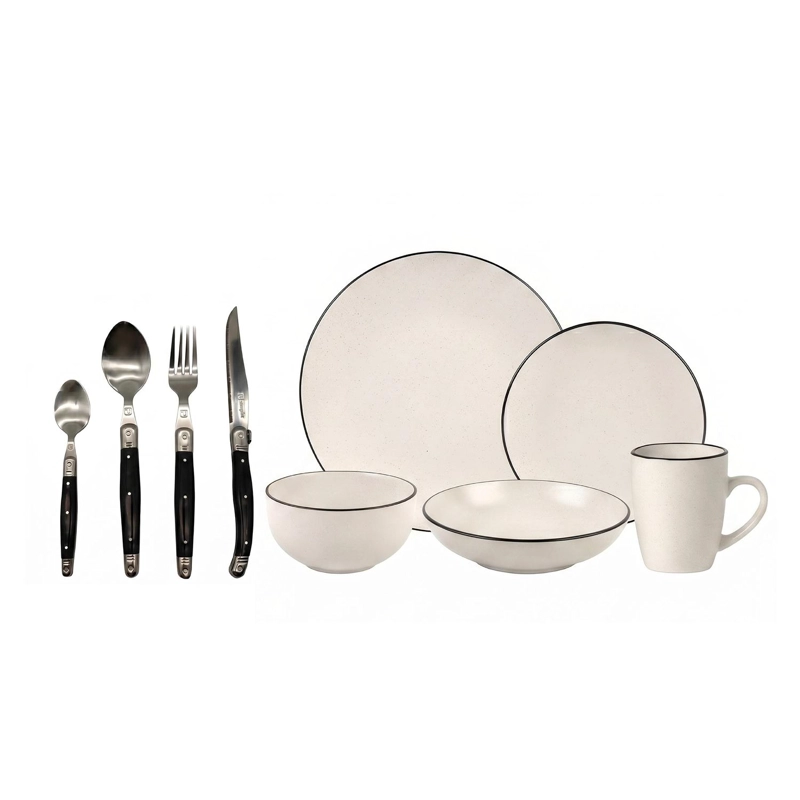 JUEGO DE LOZA 30PCS OPORTO + CUCHILLERIA 24PCS PARIS - 1