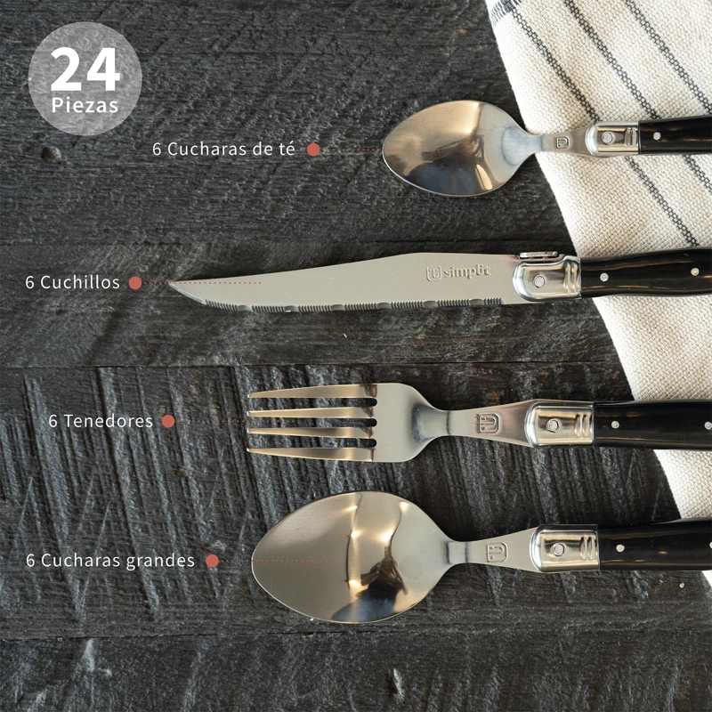 JUEGO DE LOZA 30PCS OPORTO + CUCHILLERIA 24PCS PARIS - 4