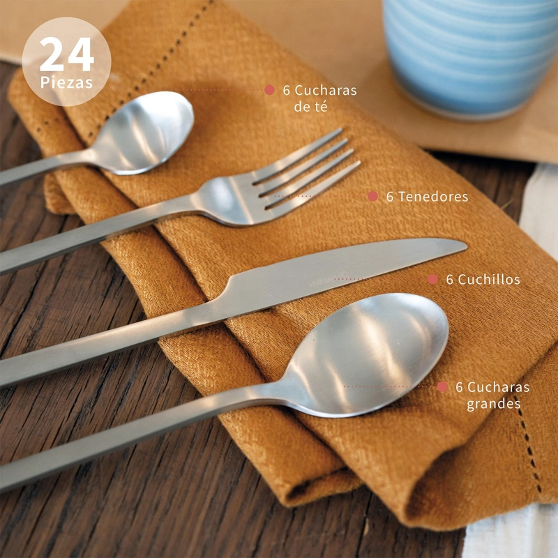 JUEGO DE LOZA 24PCS AMALFI + CUCHILLERIA 24PCS CERDEÑA - 4