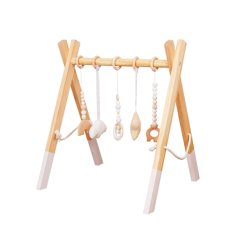GIMNASIO MADERA BEBE  MONTESSORI JUGUETES COLGANTES BANDU - 1