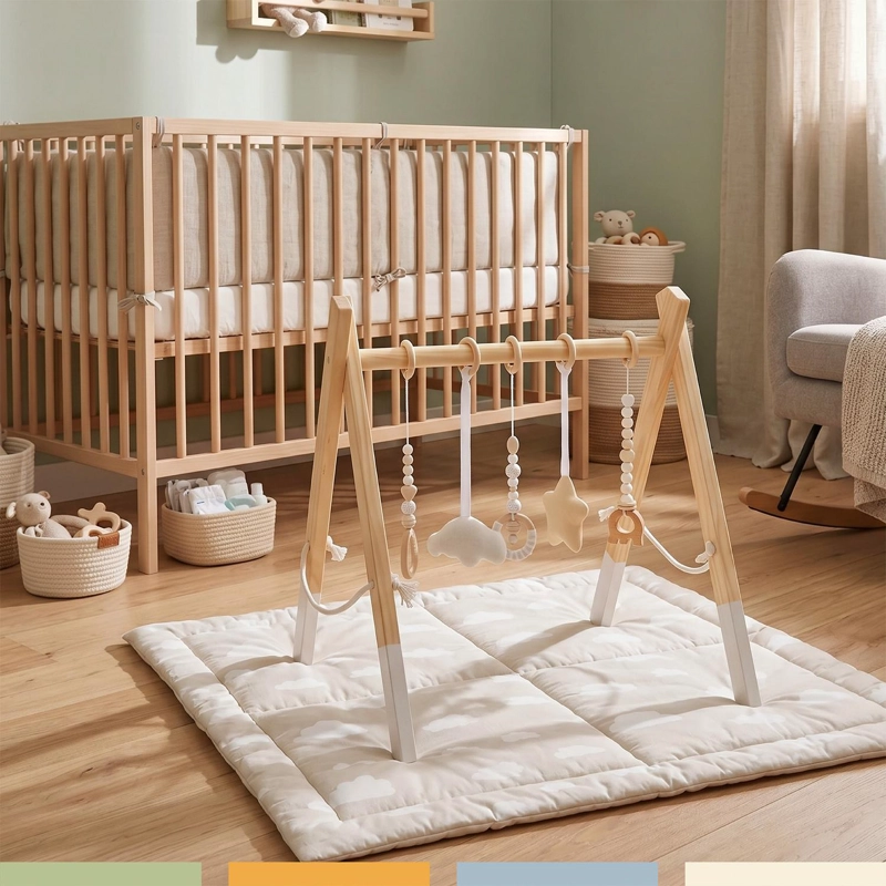 GIMNASIO MADERA BEBE  MONTESSORI JUGUETES COLGANTES BANDU - 5