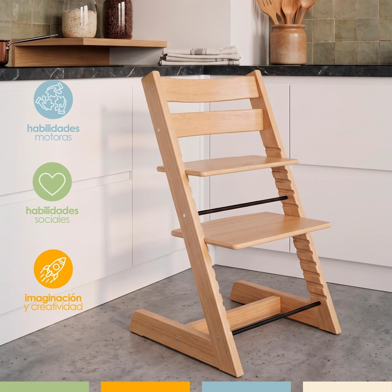 SILLA DE COMER EVOLUTIVA DE MADERA REGULABLE BEBE  BANDU - 3