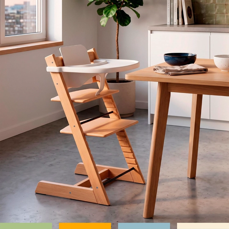 SILLA DE COMER EVOLUTIVA DE MADERA REGULABLE BEBE  BANDU - 5