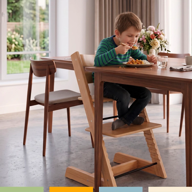 SILLA DE COMER EVOLUTIVA DE MADERA REGULABLE BEBE  BANDU - 6