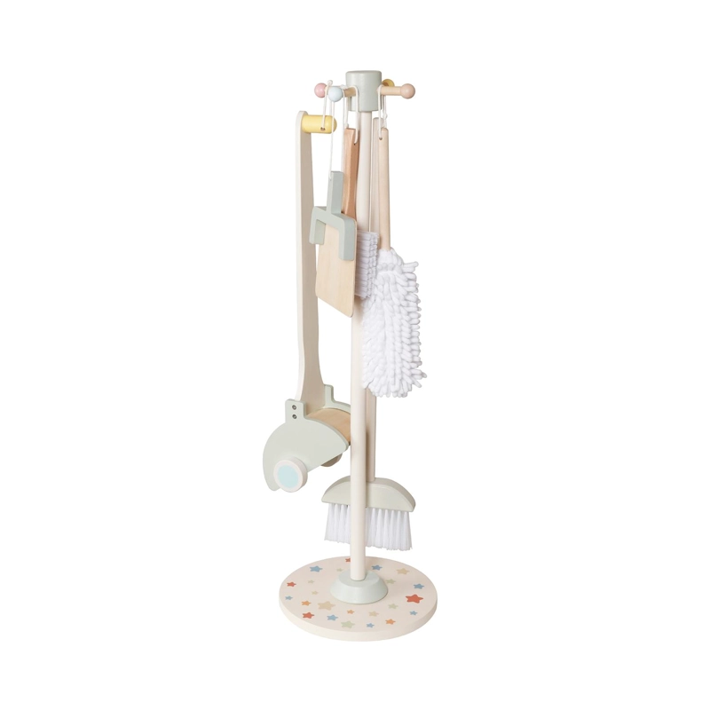 JUGUETE SET DE ASEO Y LIMPIEZA MADERA NIÑOS SOPORTE BANDU - 1