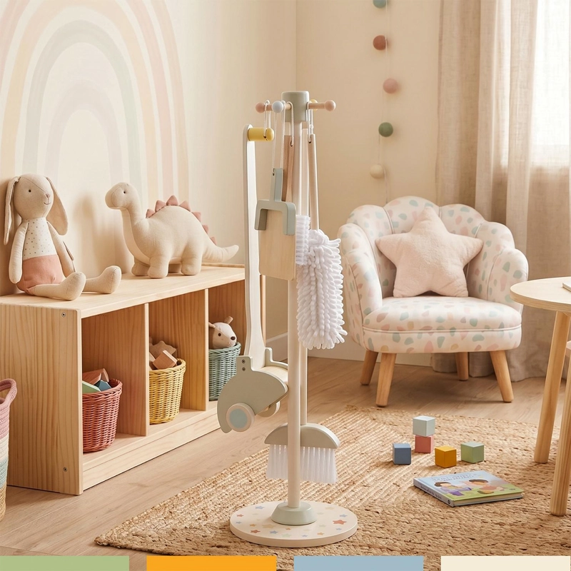 JUGUETE SET DE ASEO Y LIMPIEZA MADERA NIÑOS SOPORTE BANDU - 2