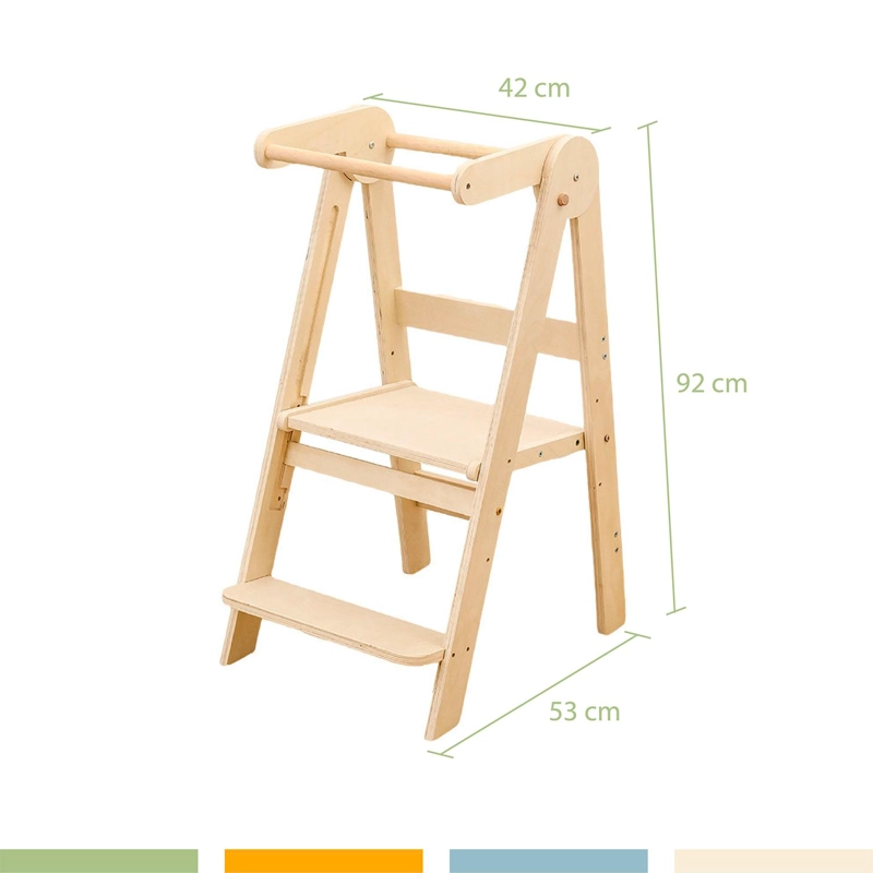 TORRE APRENDIZAJE MONTESSORI MADERA PLEGABLE 3 NIVELES BANDU - 7