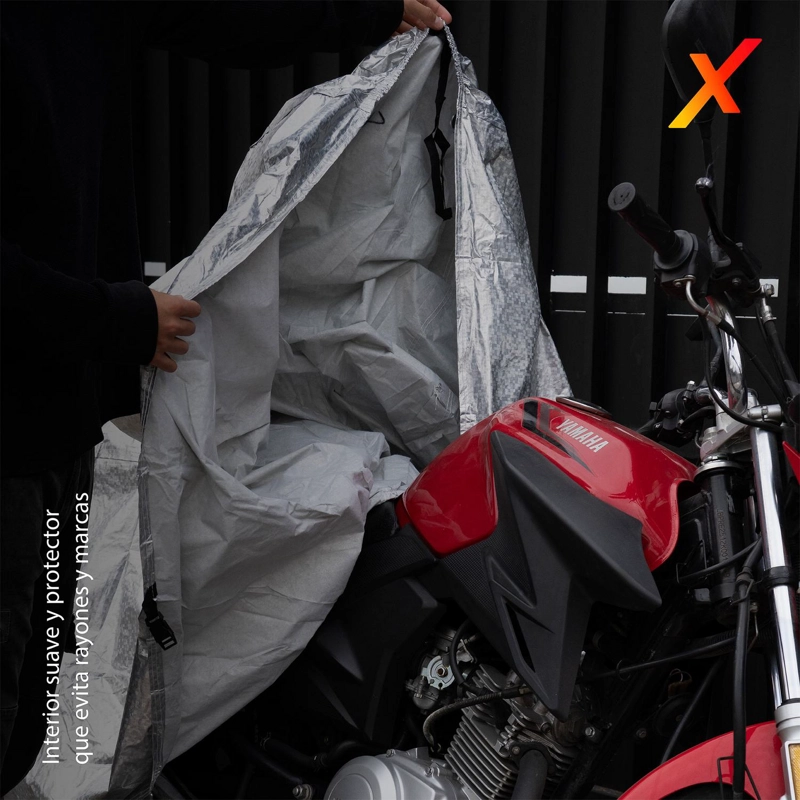 CARPA FUNDA CUBRE MOTO IMPERMEABLE PREMIUM CON FELPA XROAD - 5