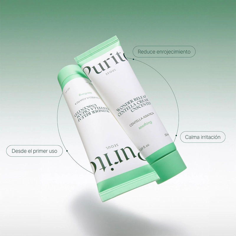 CREMA FACIAL CENTELLA 50ML PURITO WONDER RELEAF SIN PERFUME - 3
