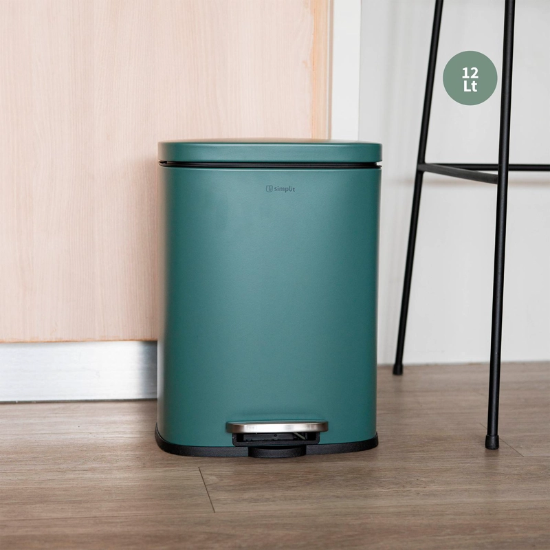 BASURERO COCINA LUCCA 12LT PEDAL ACERO INOX SIMPLIT - 2