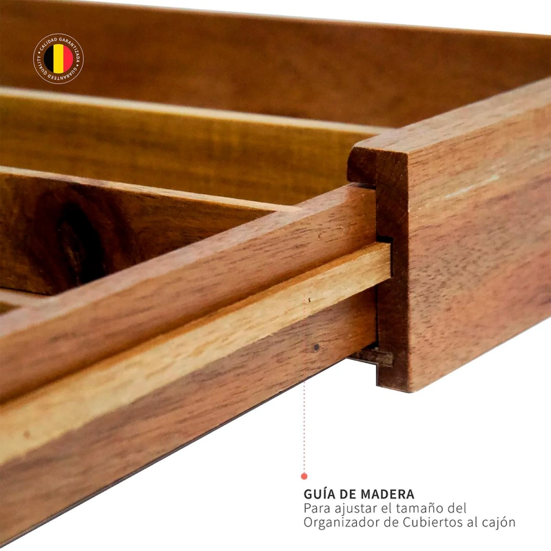 ORGANIZADOR CUBIERTOS EXPANDIBLE MADERA ACASIA OSLO SIMPLIT - 4