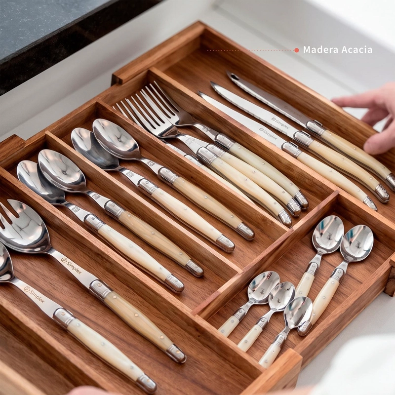 ORGANIZADOR CUBIERTOS EXPANDIBLE MADERA ACASIA OSLO SIMPLIT - 5