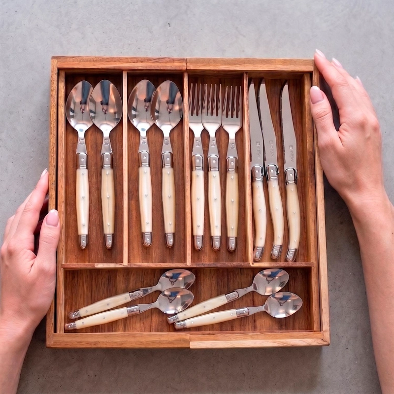 ORGANIZADOR CUBIERTOS EXPANDIBLE MADERA ACASIA OSLO SIMPLIT - 6