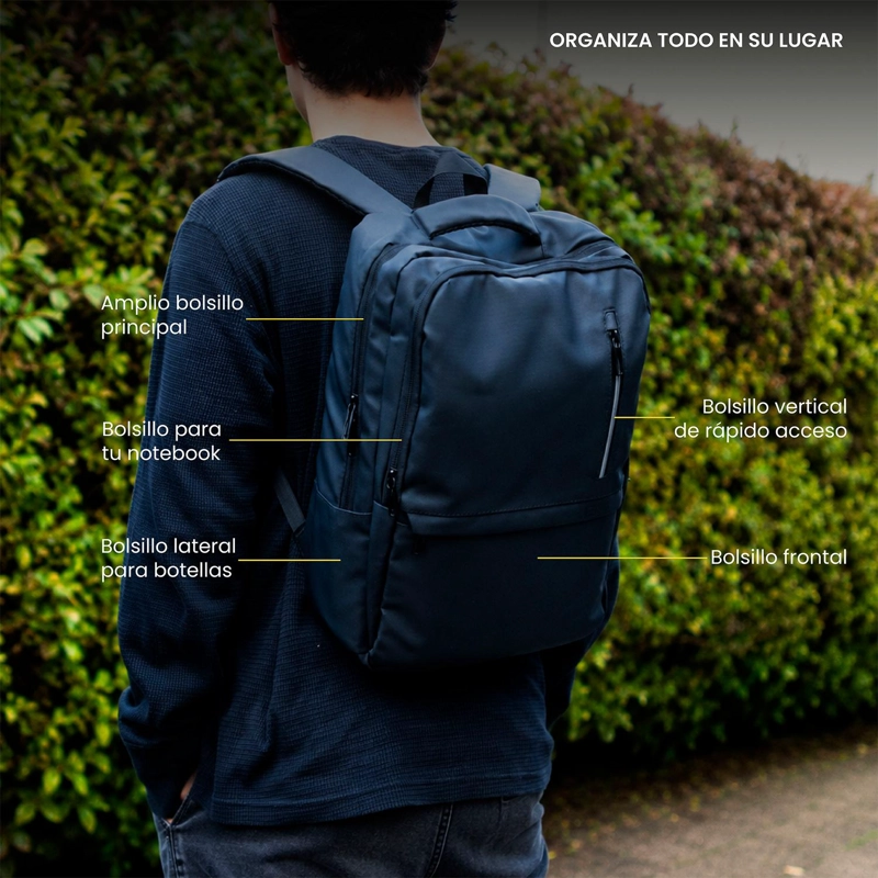 MOCHILA NOTEBOOK EJECUTIVA VELAR LITE IMPERMEABLE 18L LEVO - 3